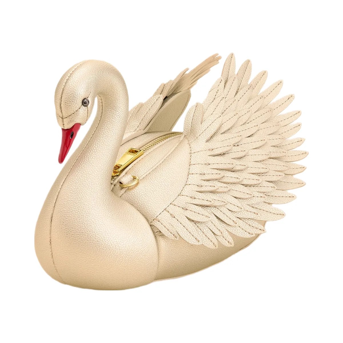 JW PEI Alani Swan Shaped Crossbody Bag Gold - HypeFly India View 3