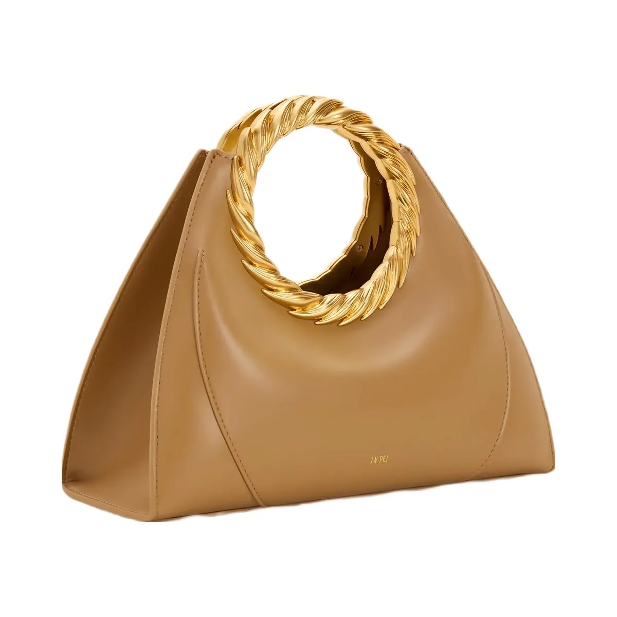 JW PEI Amiya Leaf Handle Sculpture Bag Brown - HypeFly India View 2