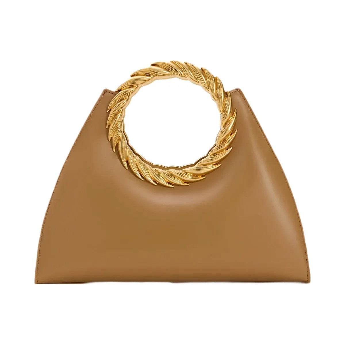 JW PEI Amiya Leaf Handle Sculpture Bag Brown - HypeFly India View 3