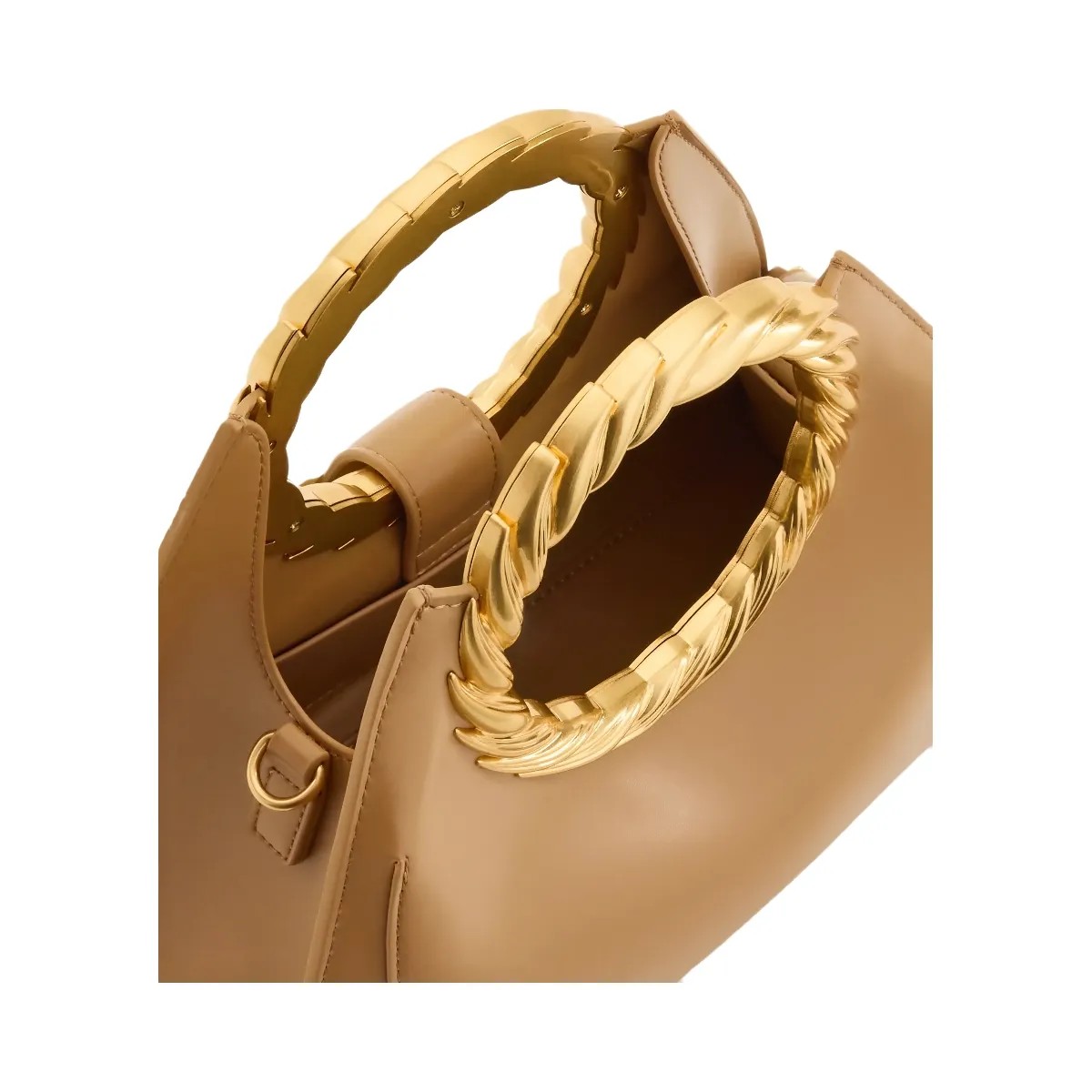 JW PEI Amiya Leaf Handle Sculpture Bag Brown - HypeFly India View 4