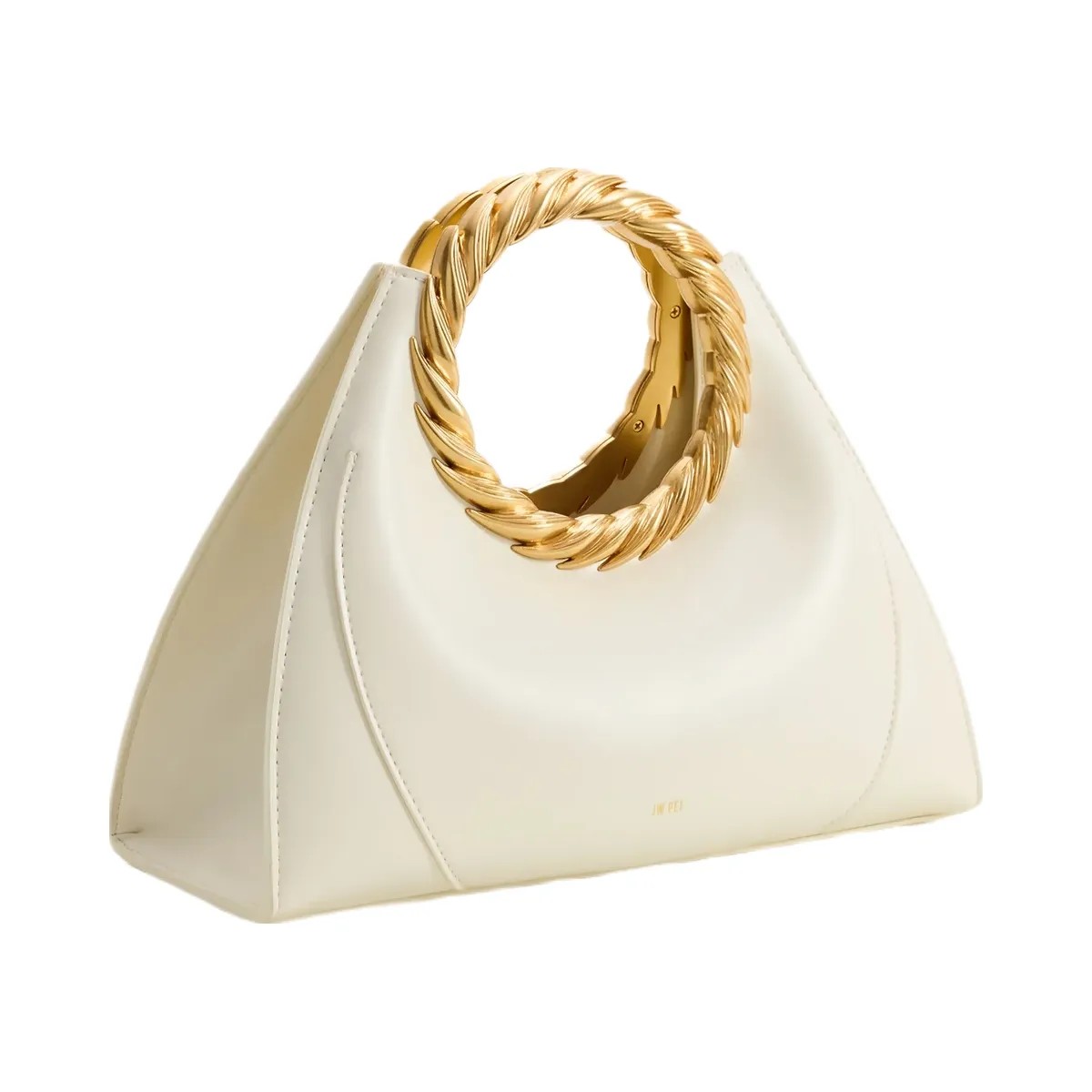 JW PEI Amiya Leaf Handle Sculpture Bag White - HypeFly India View 2