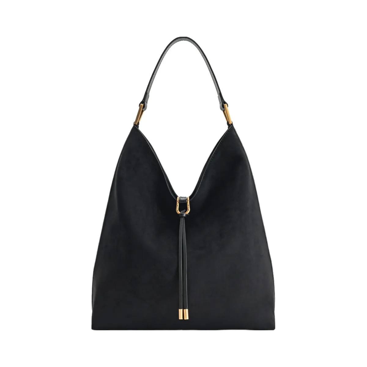 JW PEI Aria Faux Suede Shoulder Bag Black - HypeFly India View 1