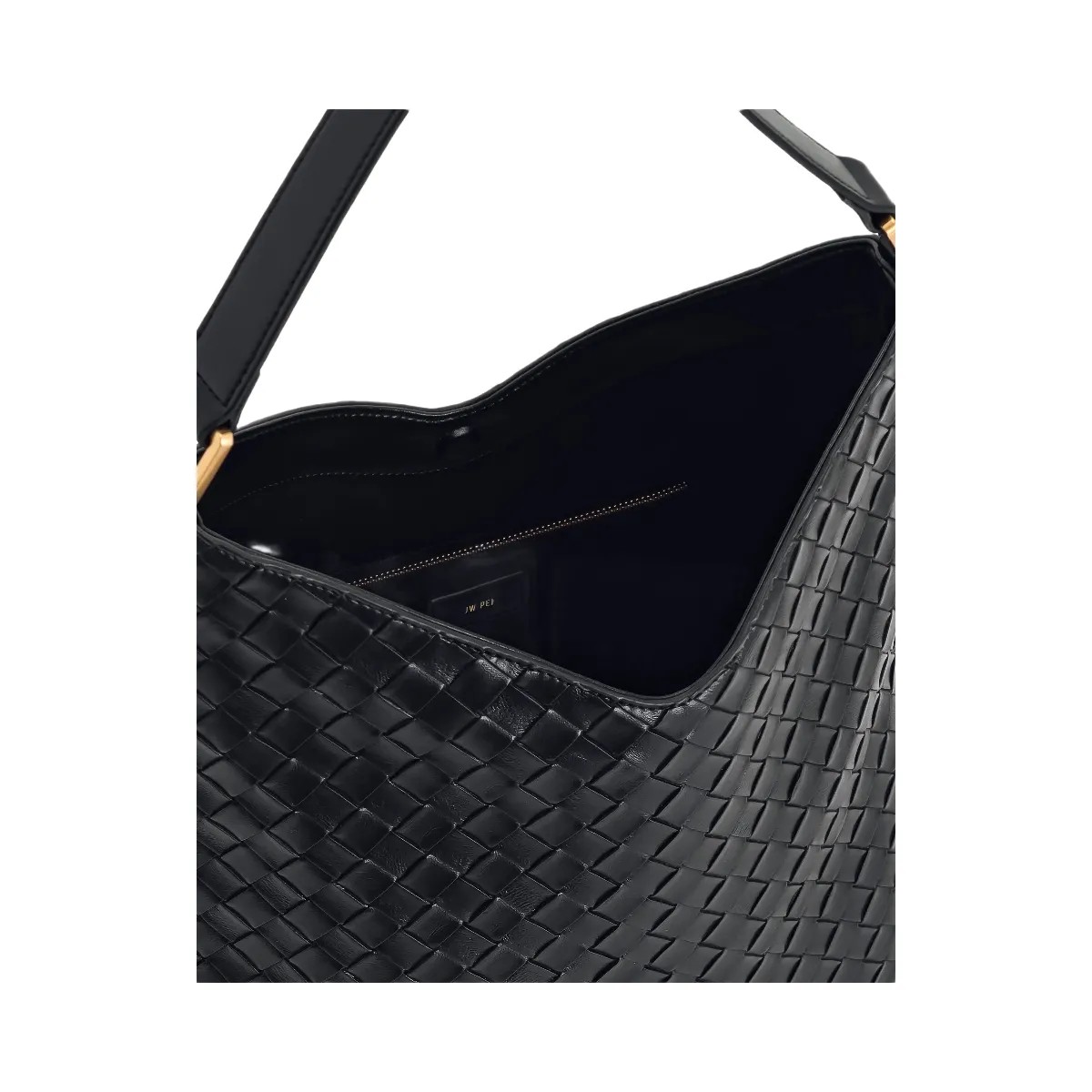 JW PEI Aria Woven Texture Shoulder Bag Black - HypeFly India View 4
