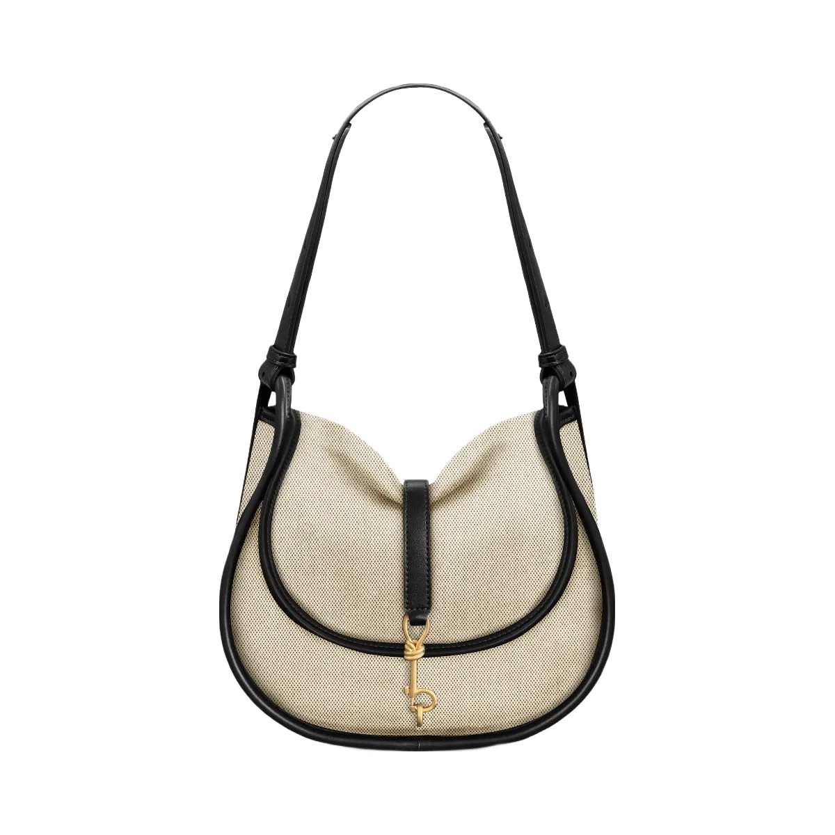 JW PEI Arla Small Hobo Bag Black Canvas - HypeFly India View 1