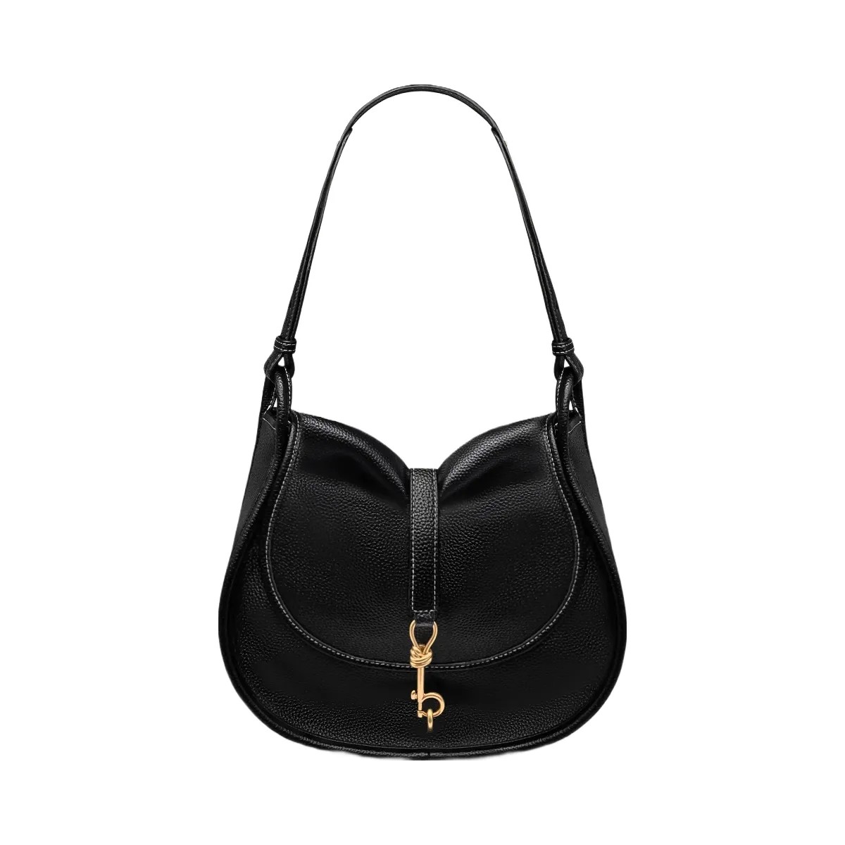 JW PEI Arla Small Hobo Bag Black Pebbled - HypeFly India View 1