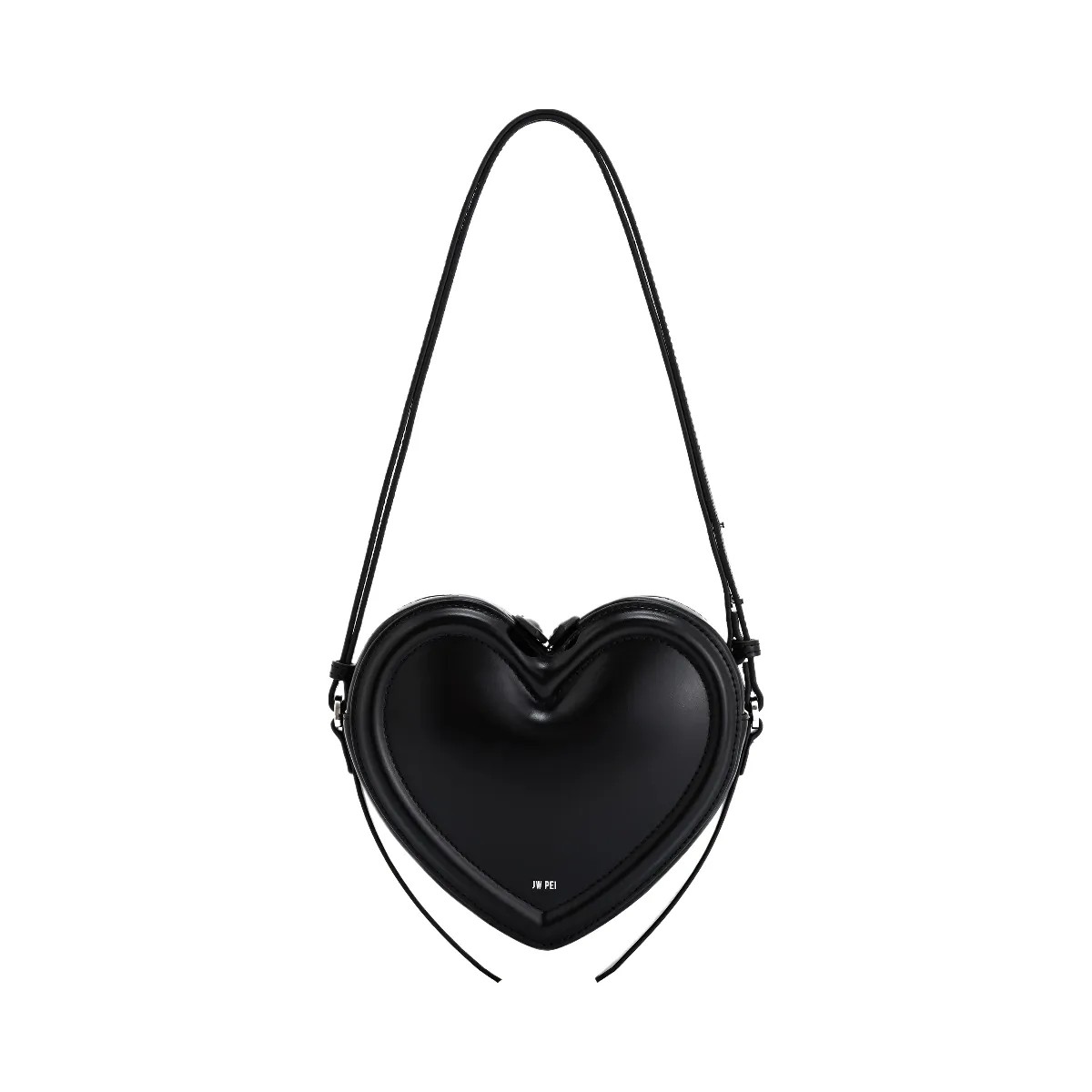 JW PEI Arlene Heart Shaped Bag Black - HypeFly India View 1