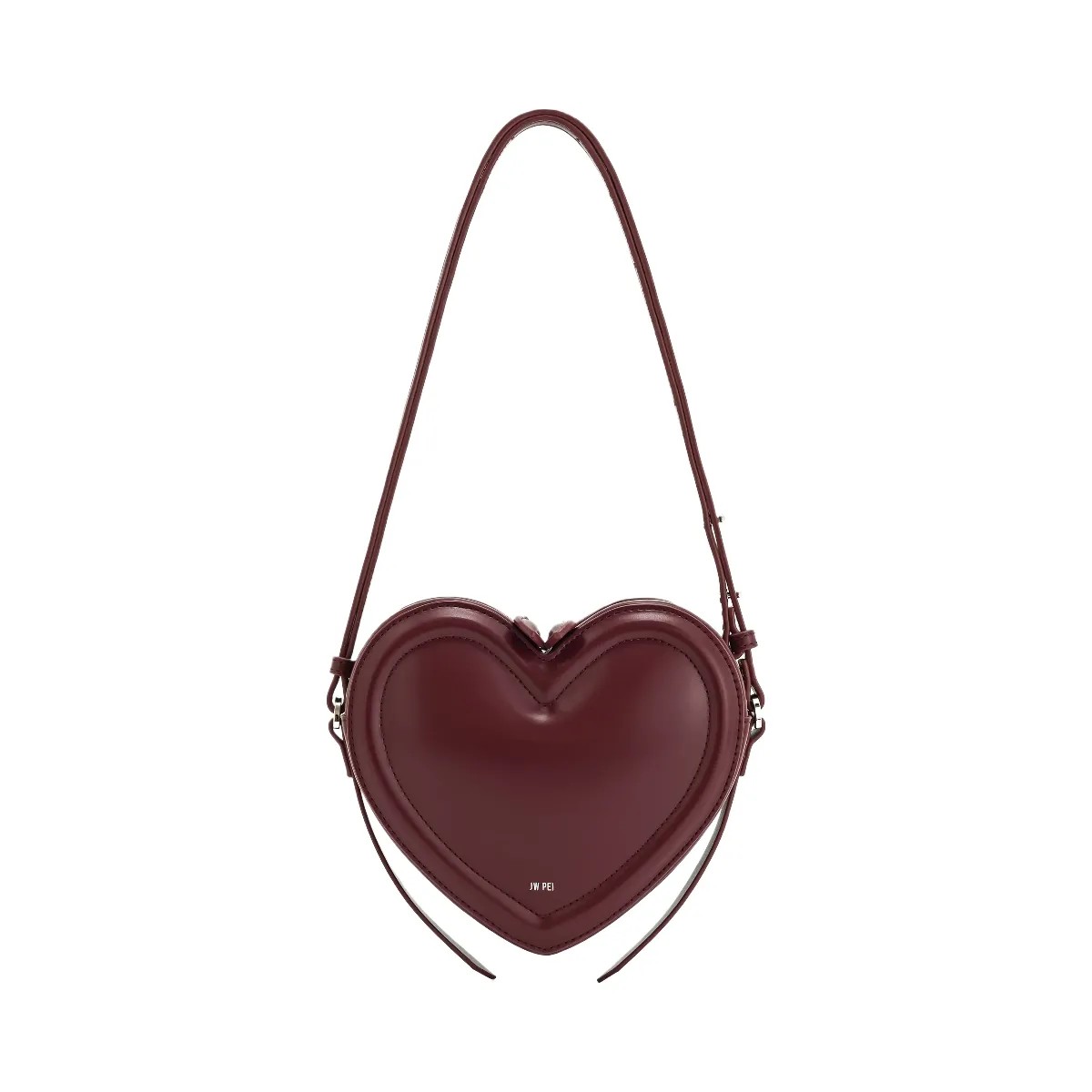 JW PEI Arlene Heart Shaped Bag Claret - HypeFly India View 1