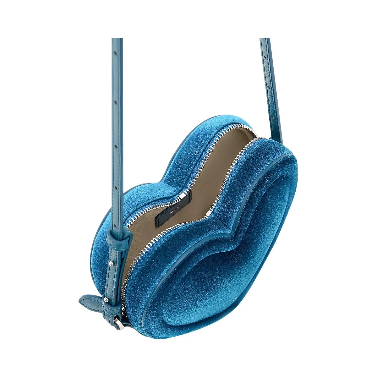 JW PEI Arlene Velvet Heart Shaped Bag Blue - HypeFly India View 4