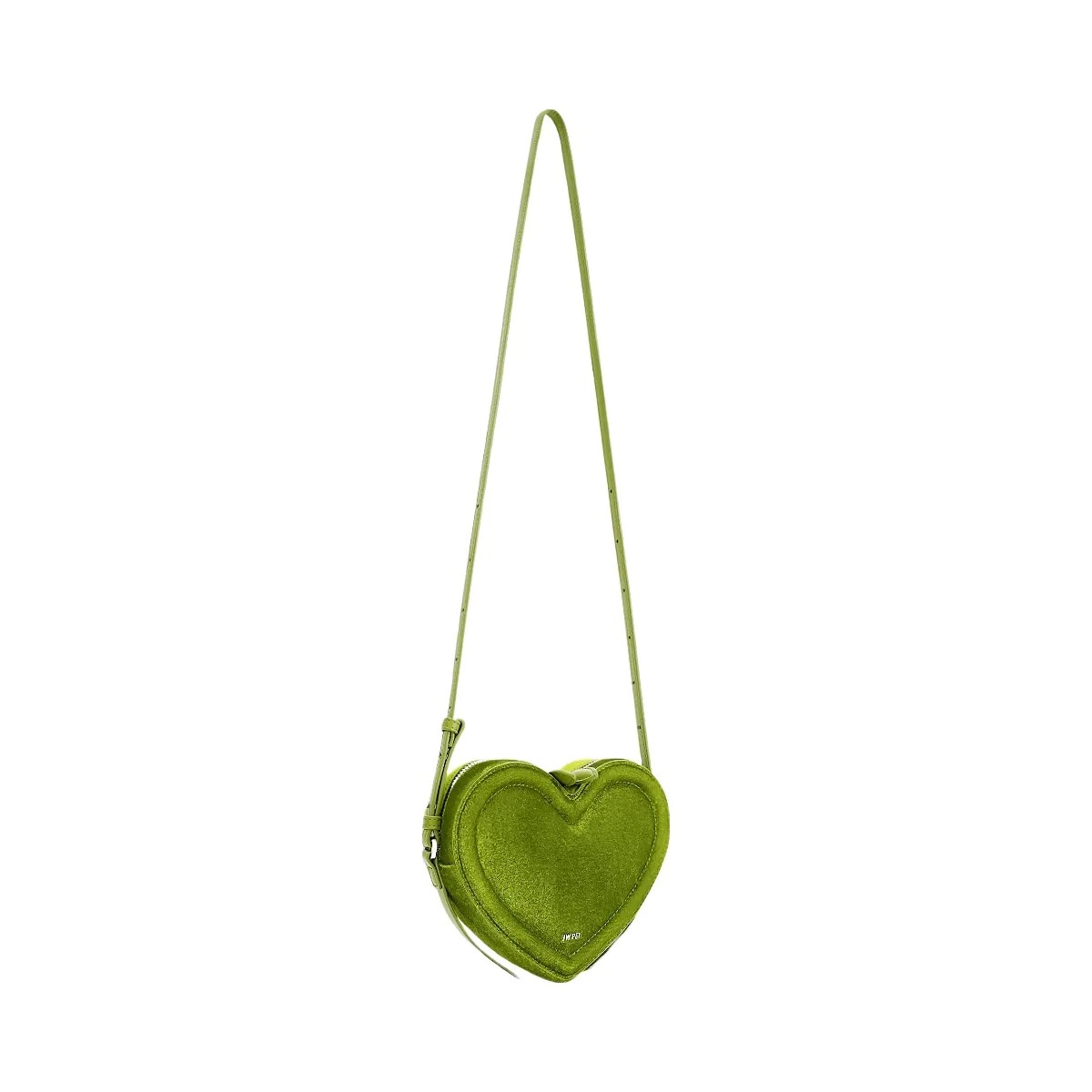 JW PEI Arlene Velvet Heart Shaped Bag Green - HypeFly India View 2