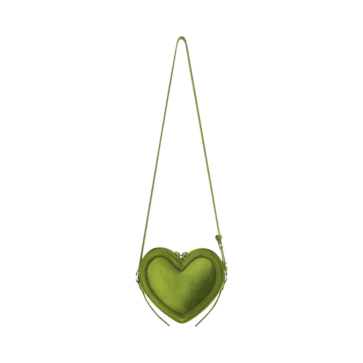 JW PEI Arlene Velvet Heart Shaped Bag Green - HypeFly India View 3