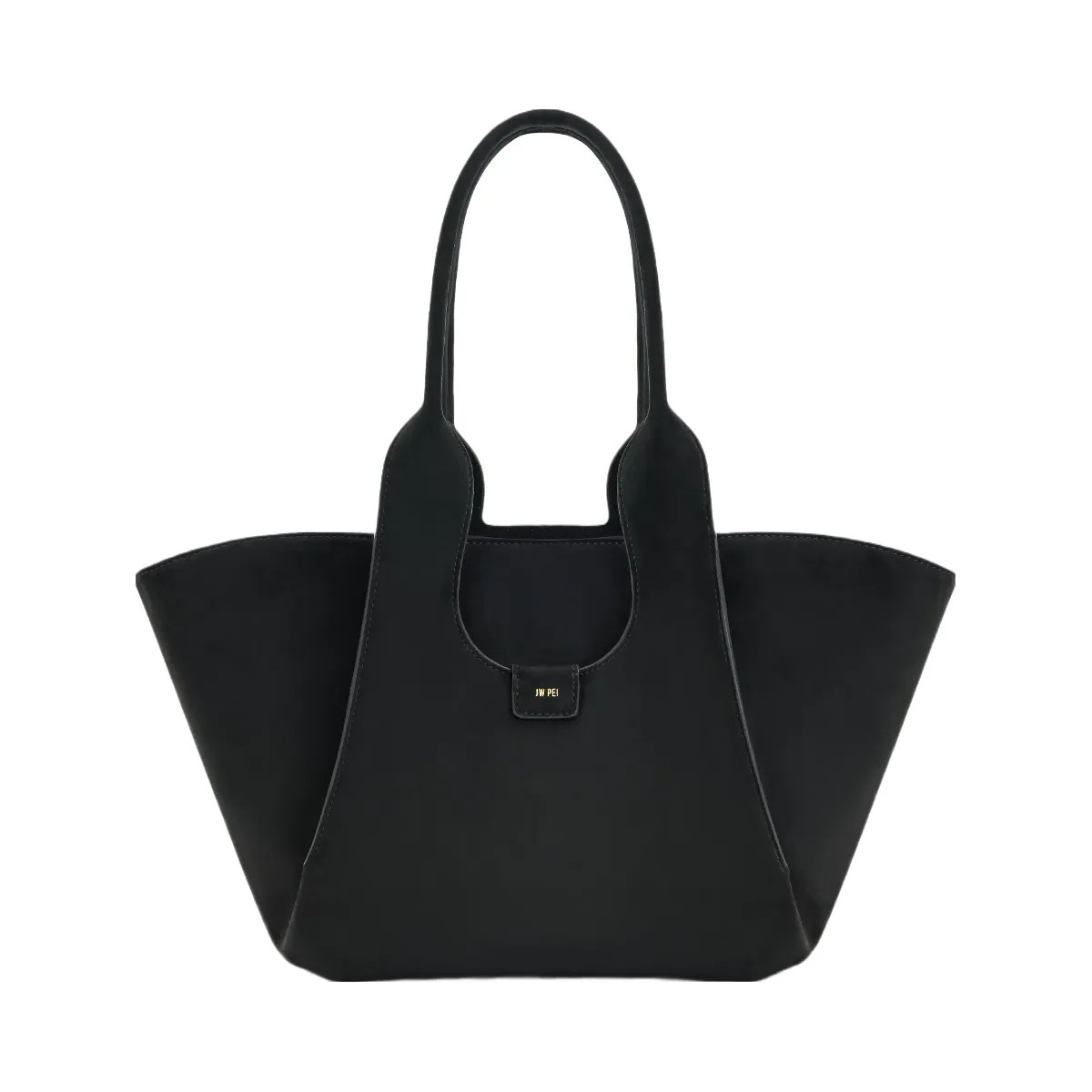 JW PEI Cara Faux Suede Tote Bag Black - HypeFly India View 1