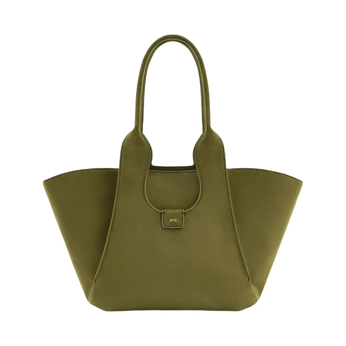 JW PEI Cara Faux Suede Tote Bag Dark Olive - HypeFly India View 1