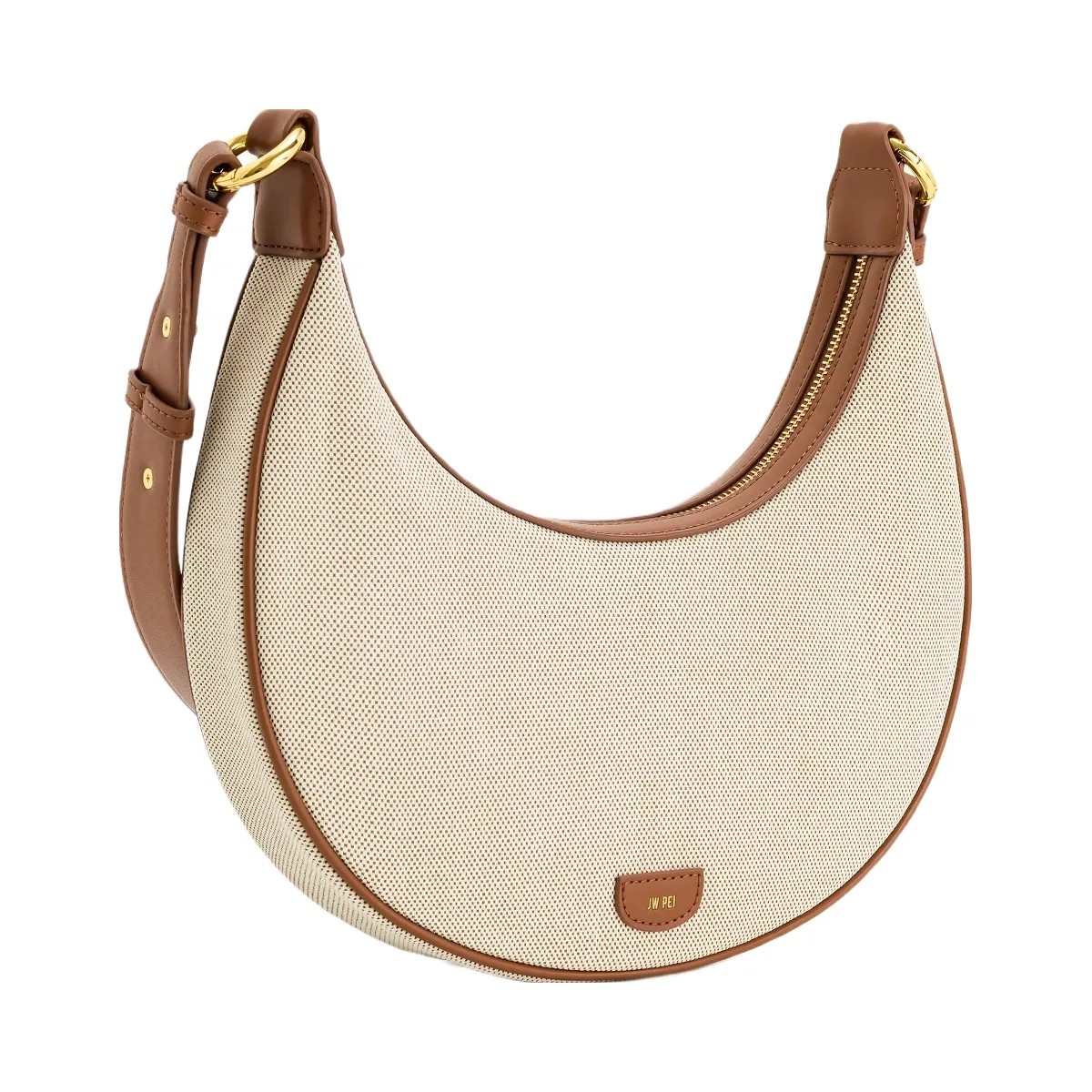 JW PEI Carly Canvas Saddle Bag Beige - HypeFly India View 2