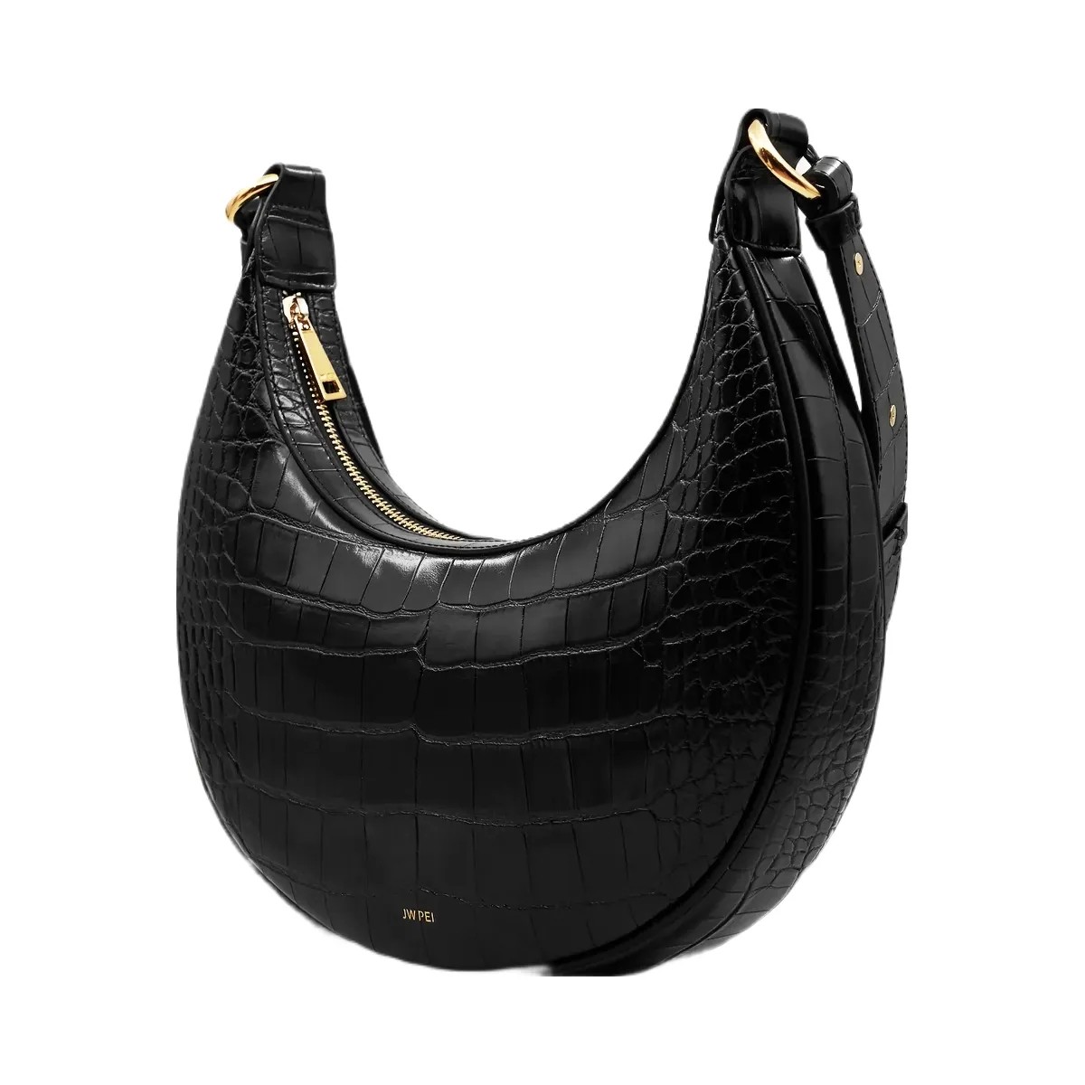 JW PEI Carly Saddle Bag Black Croc - HypeFly India View 2