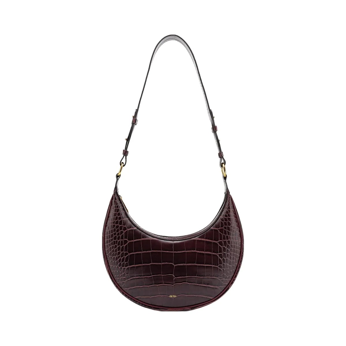 JW PEI Carly Saddle Bag Brown Croc - HypeFly India View 1