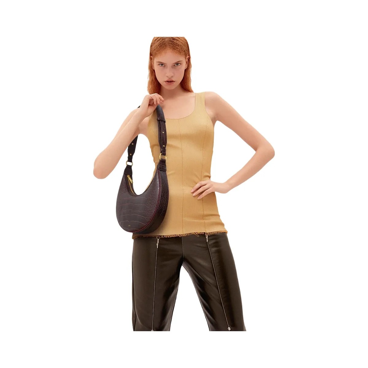 JW PEI Carly Saddle Bag Brown Croc - HypeFly India View 2