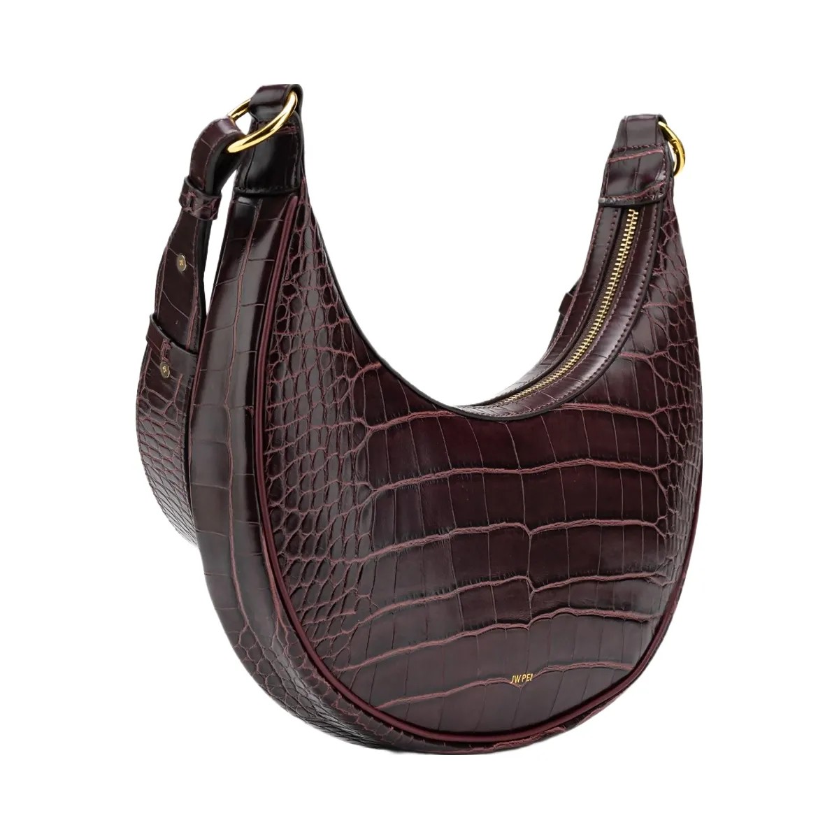 JW PEI Carly Saddle Bag Brown Croc - HypeFly India View 3