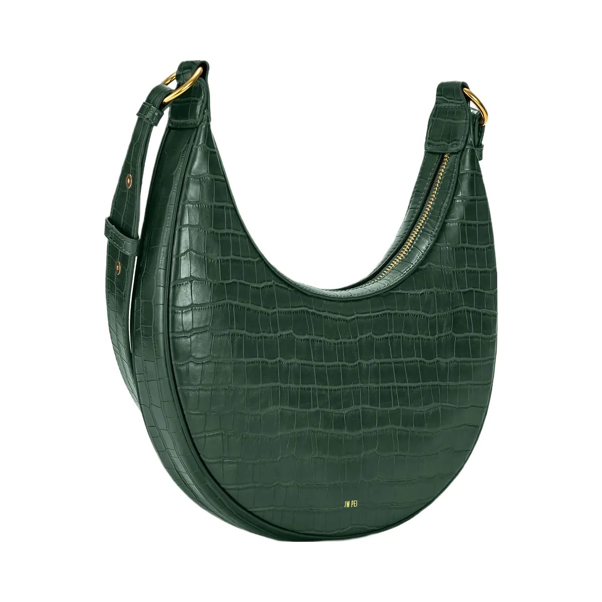 JW PEI Carly Saddle Bag Dark Green Croc - HypeFly India View 2