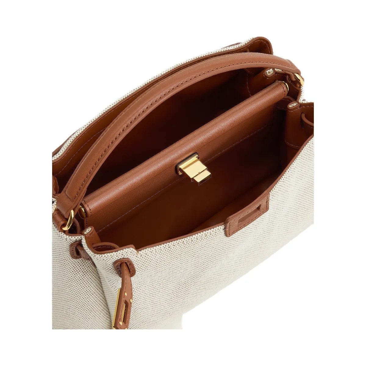 JW PEI Carmen Top Handle Bag Brown Canvas - HypeFly India View 4