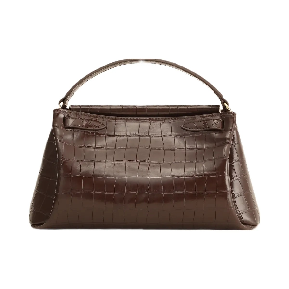 JW PEI Carmen Top Handle Bag Dark Brown Croc - HypeFly India View 3