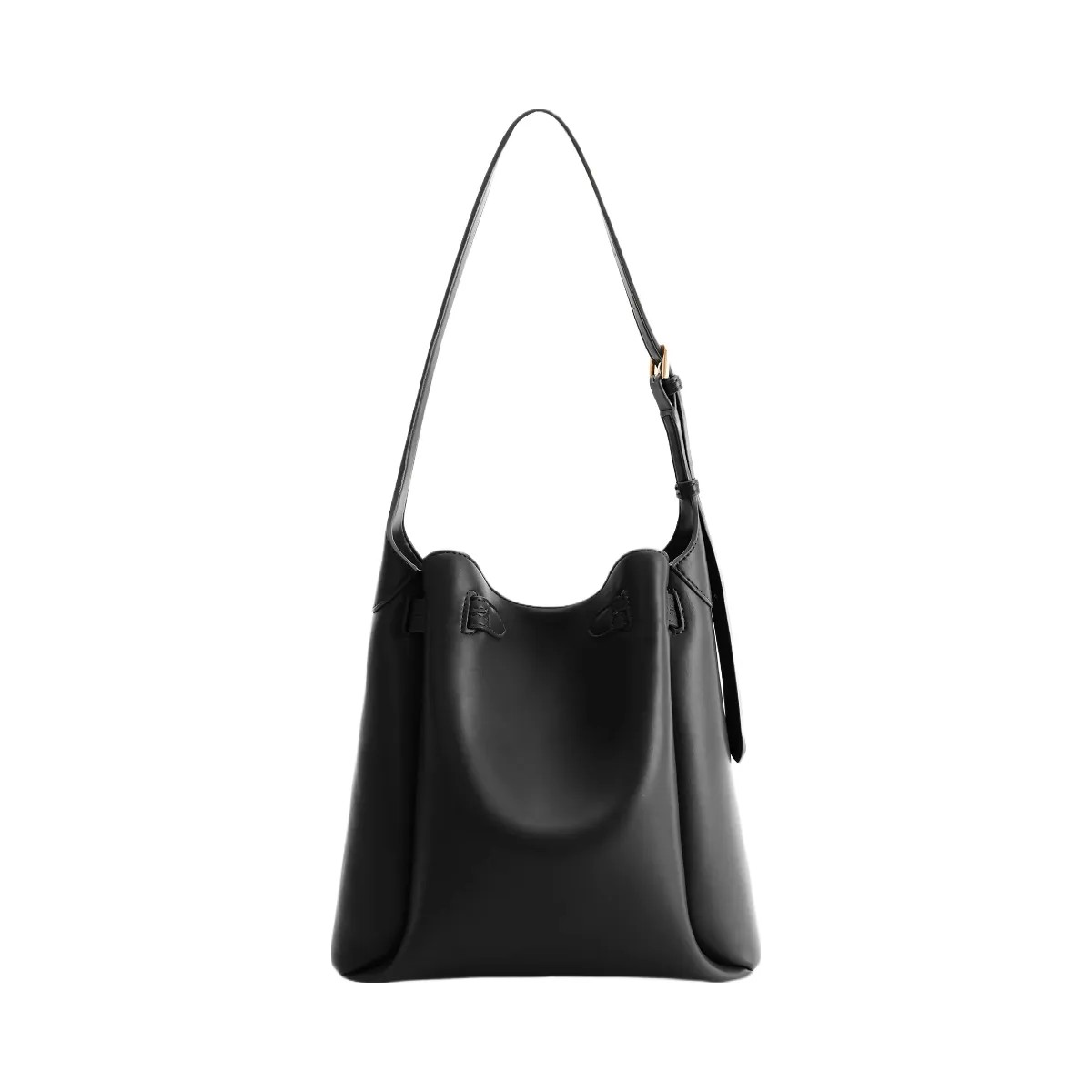 JW PEI Charlene Double Buckle Hobo Bag Black - HypeFly India View 4
