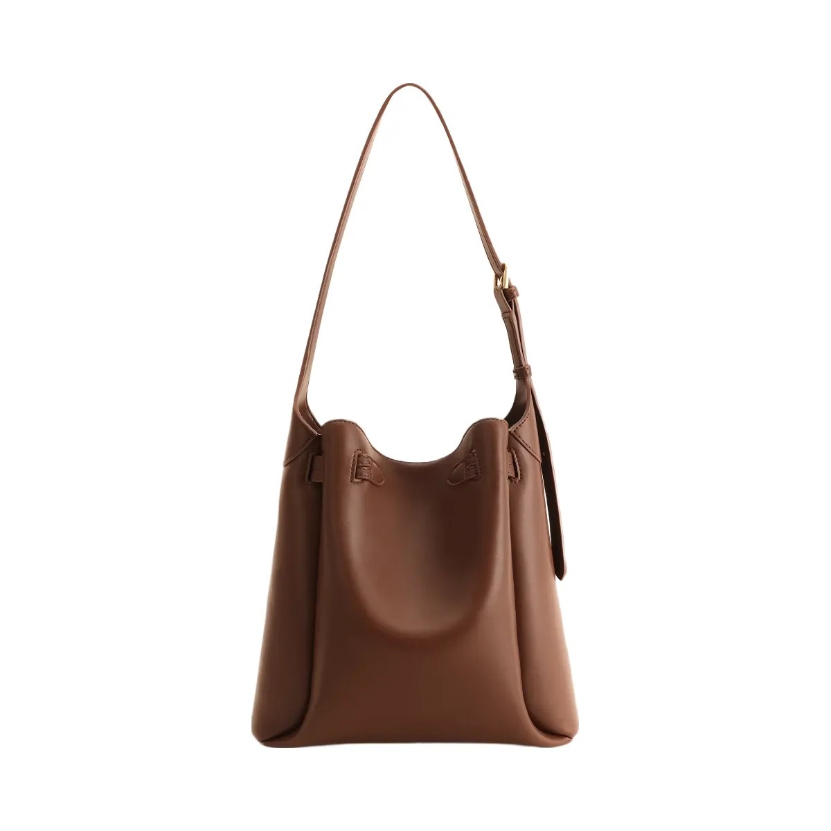 JW PEI Charlene Double Buckle Hobo Bag Brown - HypeFly India View 4