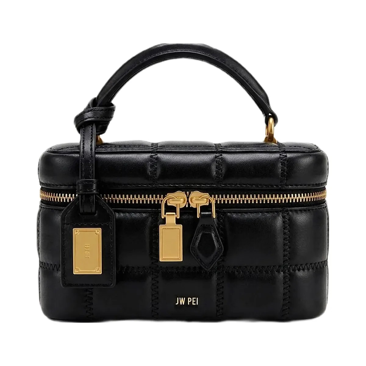 JW PEI Cleo Box Shape Top Handle Bag Black - HypeFly India View 1