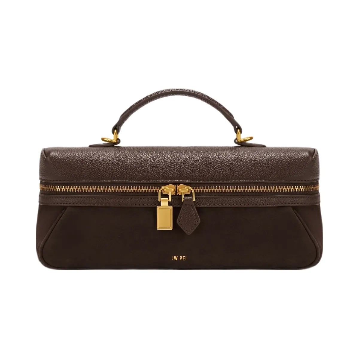 JW PEI Cleo Faux Suede Vanity Bag Dark Brown - HypeFly India View 1