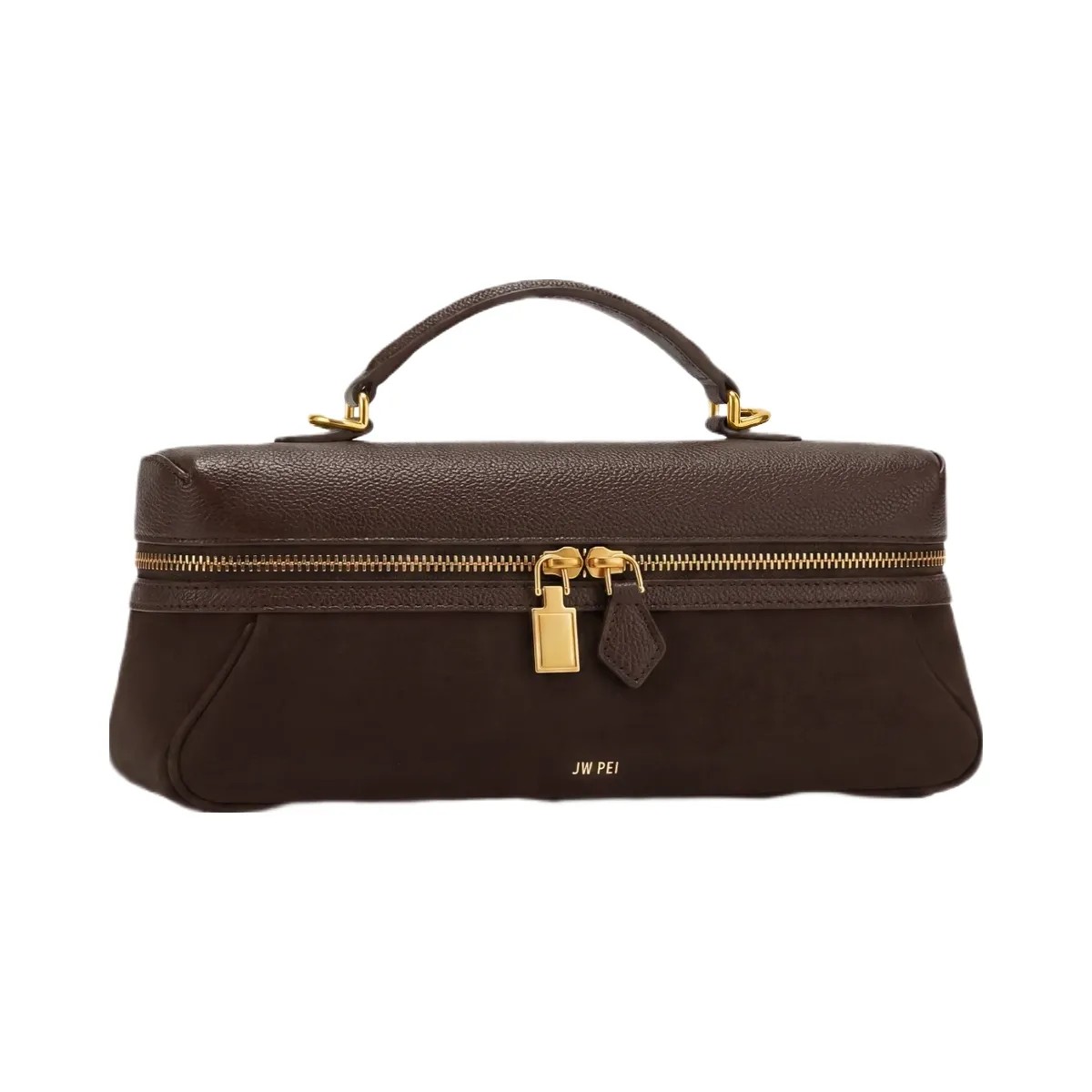 JW PEI Cleo Faux Suede Vanity Bag Dark Brown - HypeFly India View 2