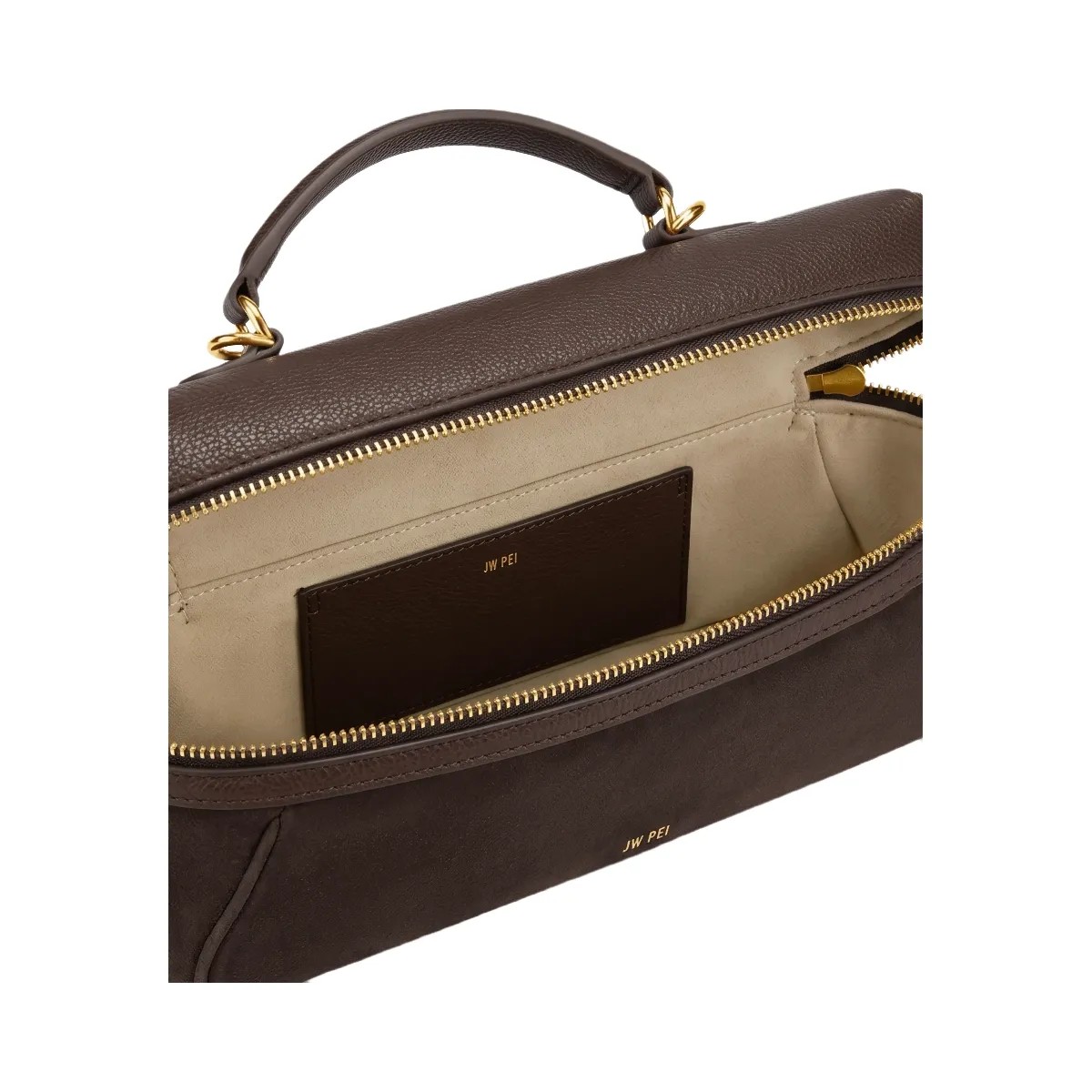 JW PEI Cleo Faux Suede Vanity Bag Dark Brown - HypeFly India View 4