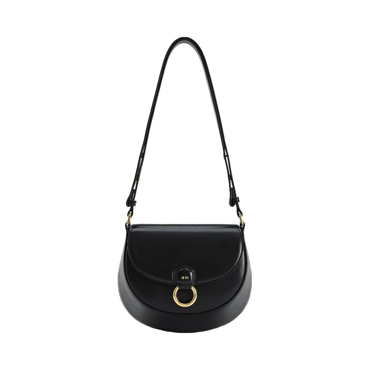 JW PEI Diana Ring Flap Saddle Bag Black - HypeFly India View 1