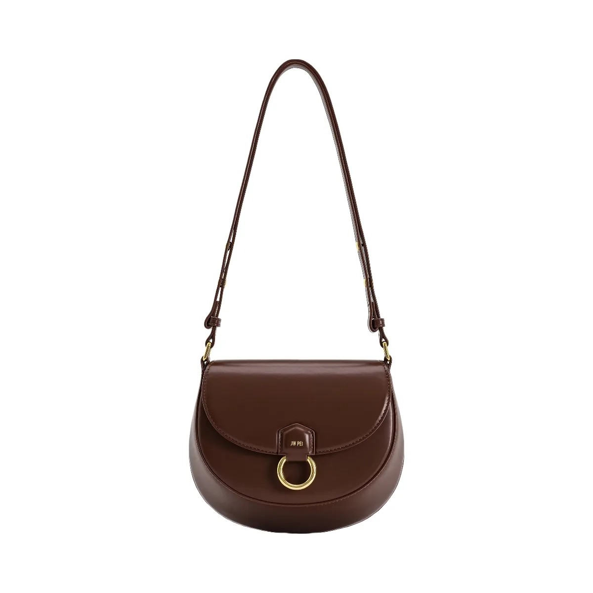 JW PEI Diana Ring Flap Saddle Bag Brown - HypeFly India View 1