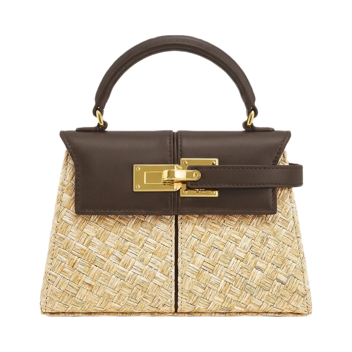 JW PEI Elise Faux Straw Handbag Brown - HypeFly India View 1