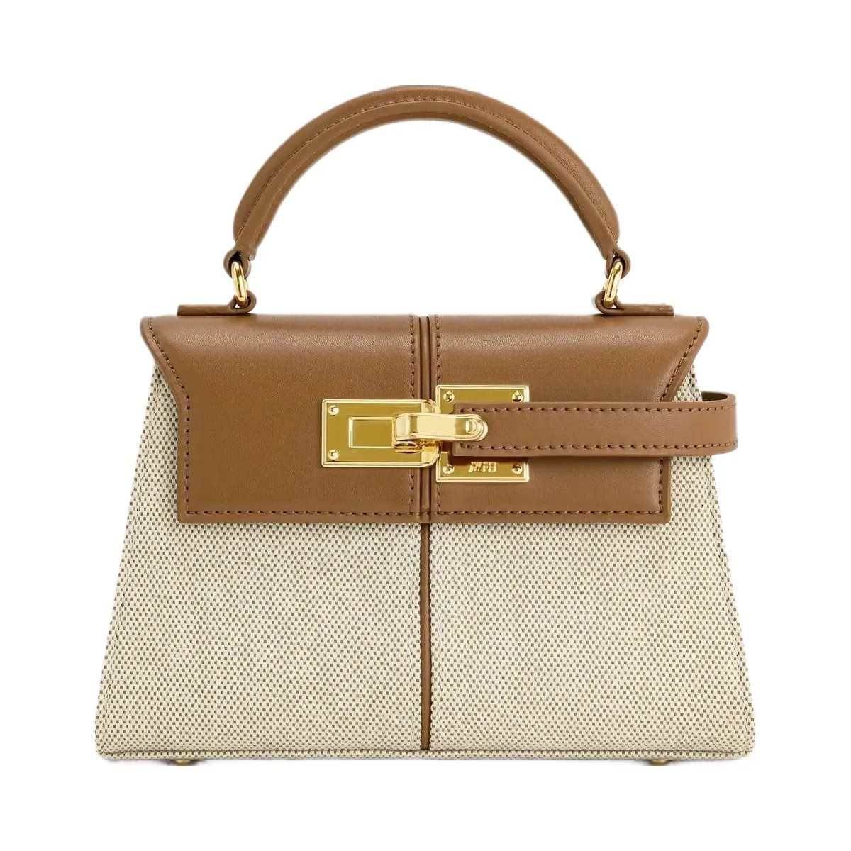 JW PEI Elise Top Handle Bag Brown Canvas - HypeFly India View 1