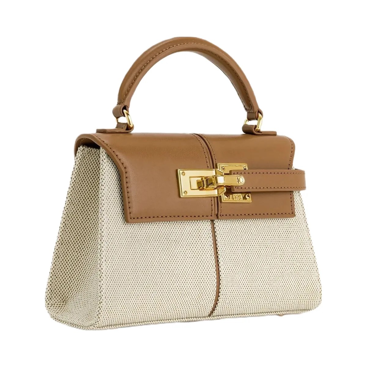 JW PEI Elise Top Handle Bag Brown Canvas - HypeFly India View 3