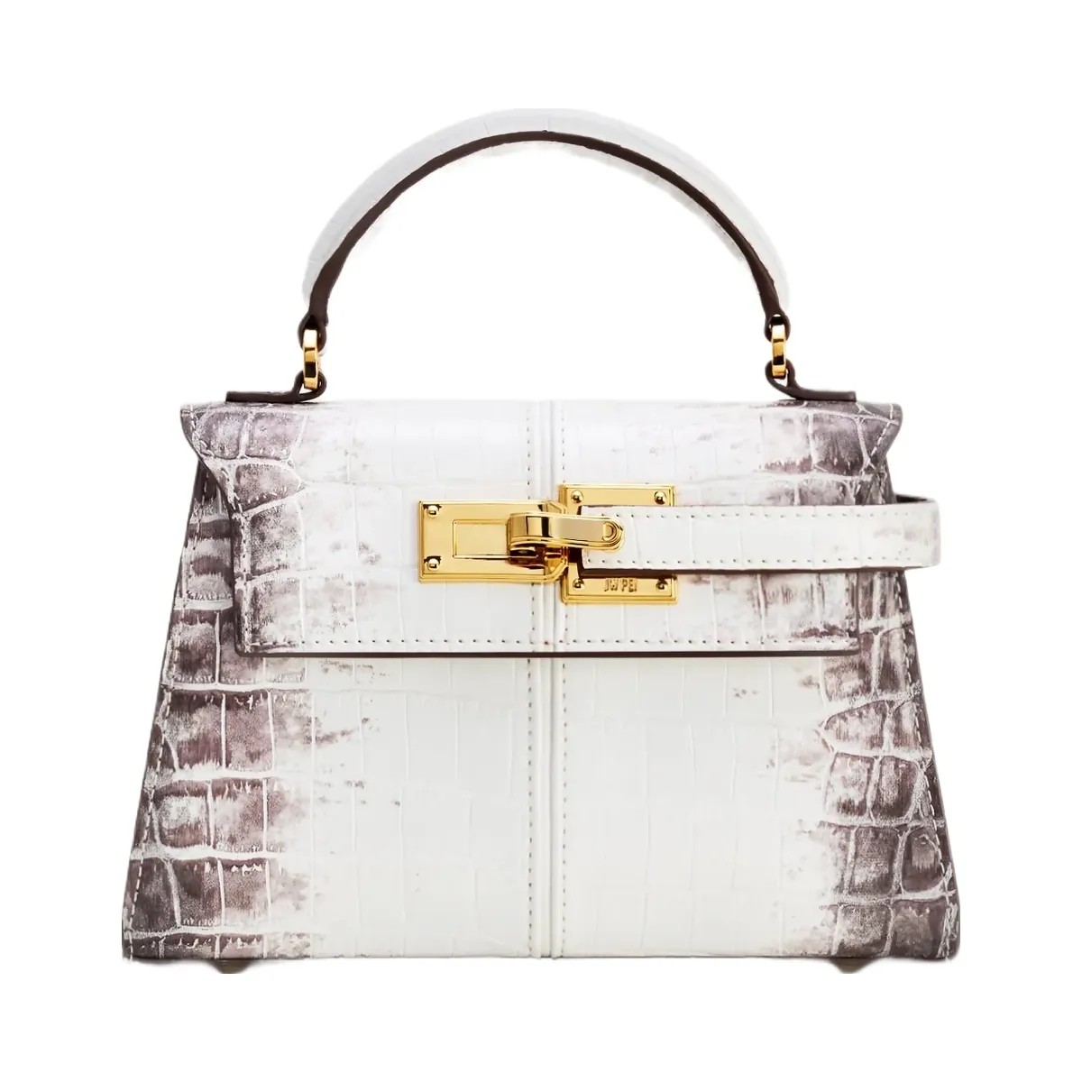 JW PEI Elise Top Handle Bag White Croc - HypeFly India View 1