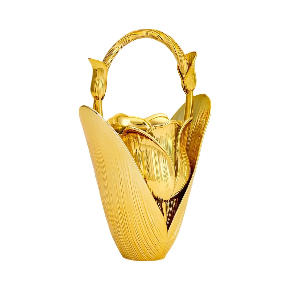 JW PEI Ella Tulip Vase Top Handle Bag Gold - HypeFly India View 2