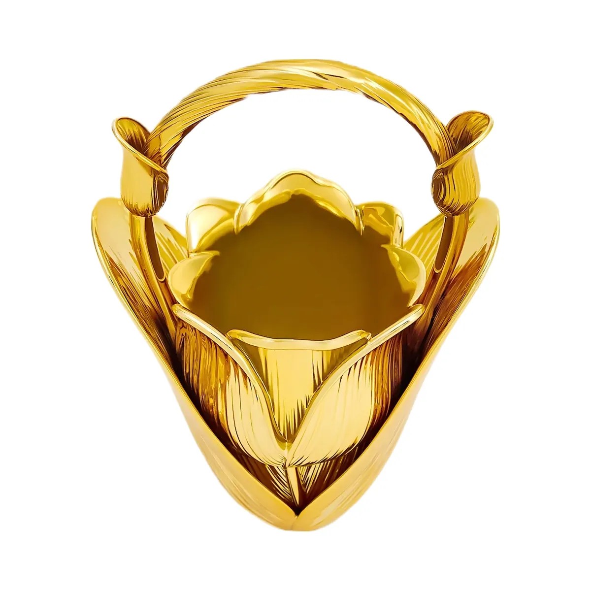 JW PEI Ella Tulip Vase Top Handle Bag Gold - HypeFly India View 4