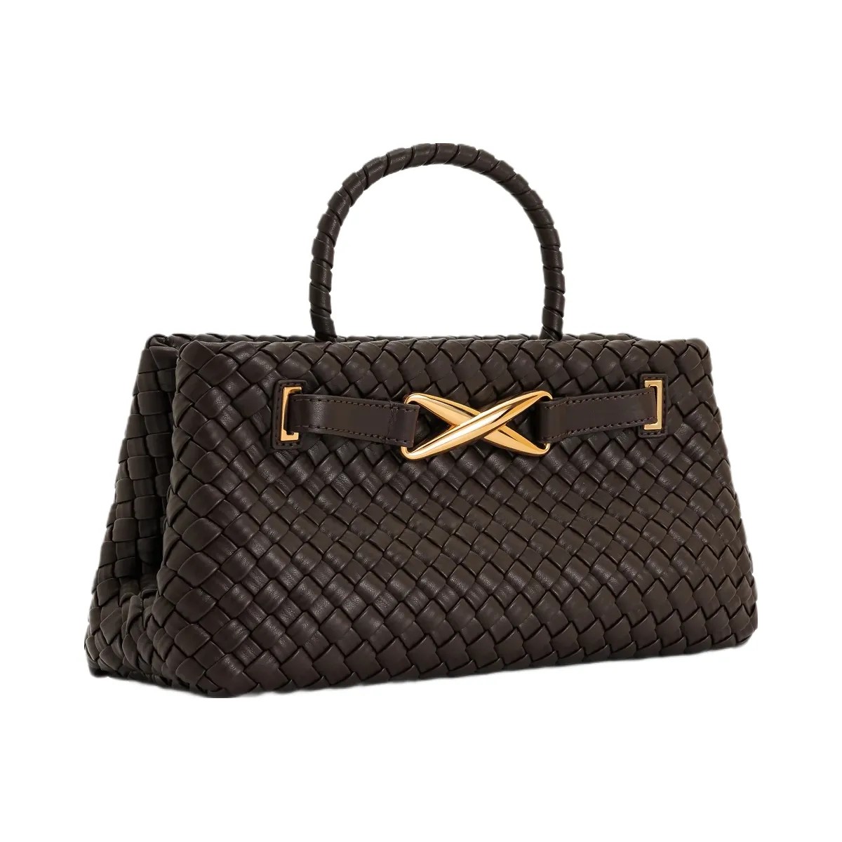 JW PEI Elora Woven Tote Bag Dark Brown - HypeFly India View 3