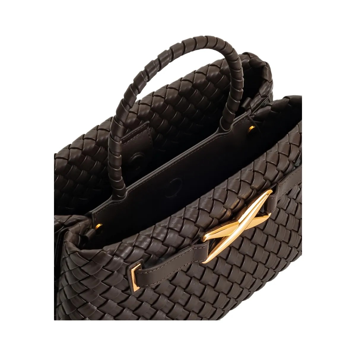 JW PEI Elora Woven Tote Bag Dark Brown - HypeFly India View 5