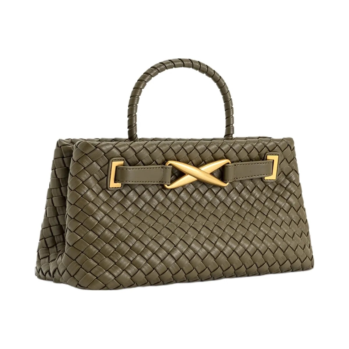 JW PEI Elora Woven Tote Bag Dark Olive - HypeFly India View 2