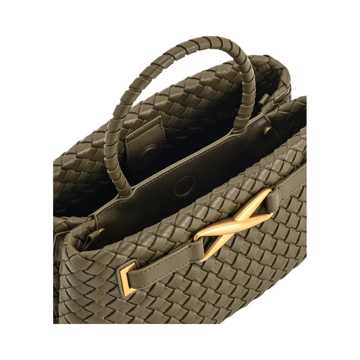 JW PEI Elora Woven Tote Bag Dark Olive - HypeFly India View 4