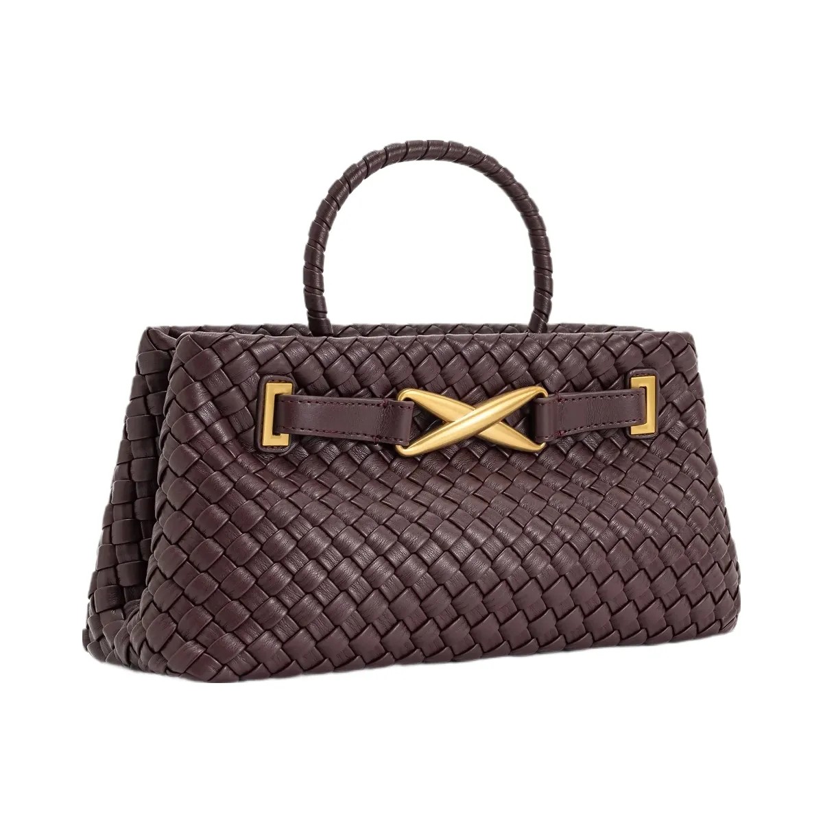 JW PEI Elora Woven Tote Bag Deep Burgundy - HypeFly India View 2