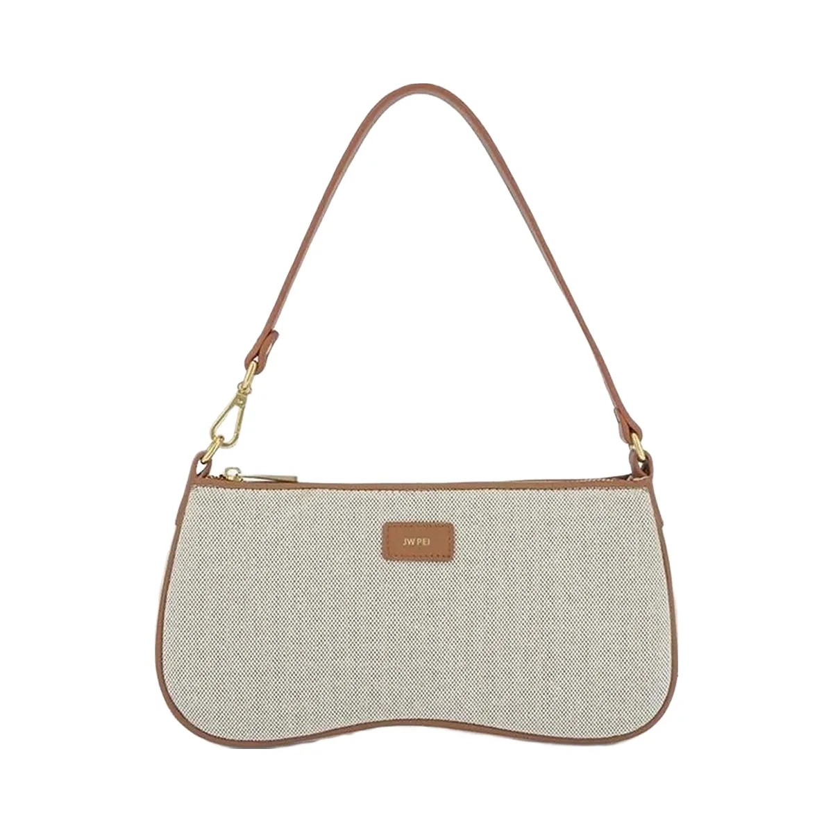 JW PEI Eva Shoulder Handbag Beige Canvas - HypeFly India View 1