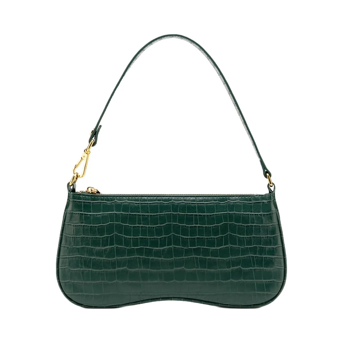 JW PEI Eva Shoulder Handbag Dark Green Croc - HypeFly India View 1