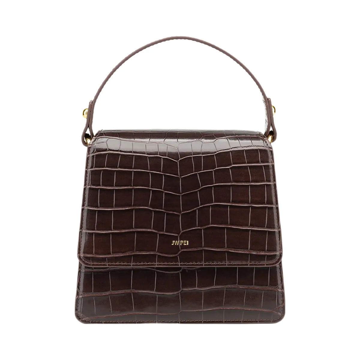 JW PEI FAE Top Handle Crossbody Nutella Croc - HypeFly India View 1
