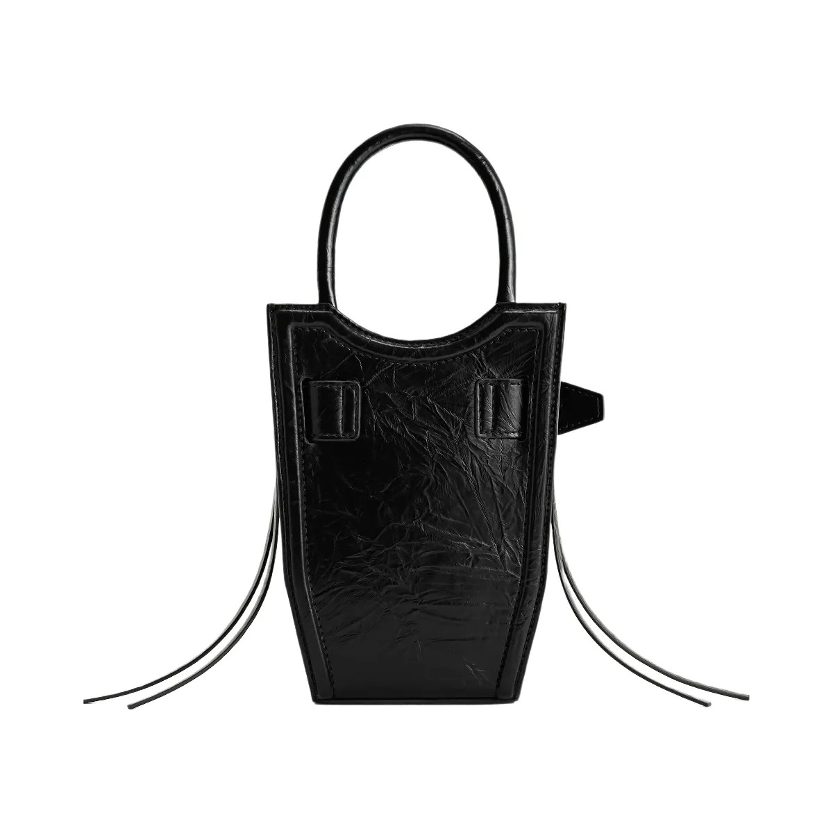 JW PEI FEI Crushed Straps Phone Bag Black - HypeFly India View 4