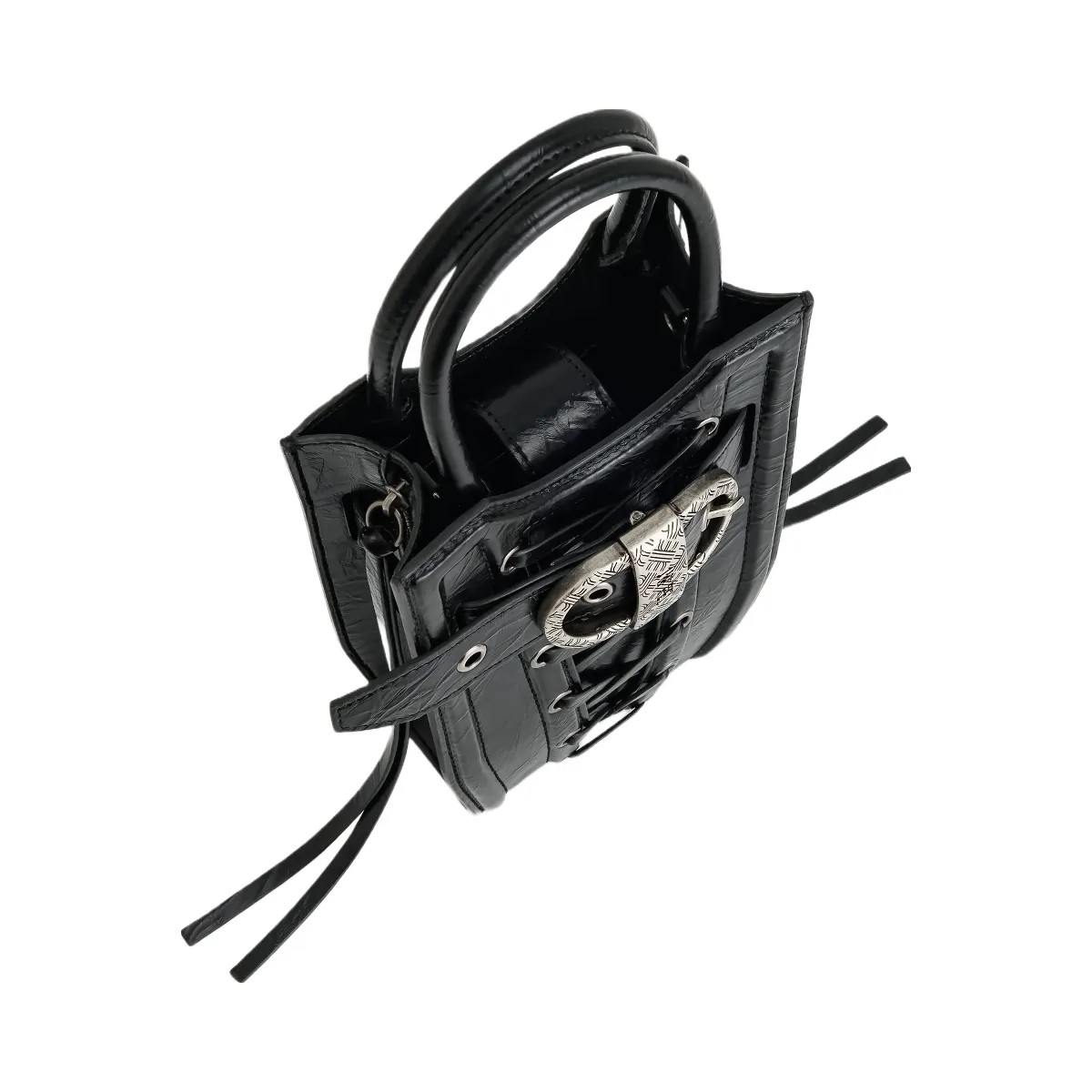 JW PEI FEI Crushed Straps Phone Bag Black - HypeFly India View 5