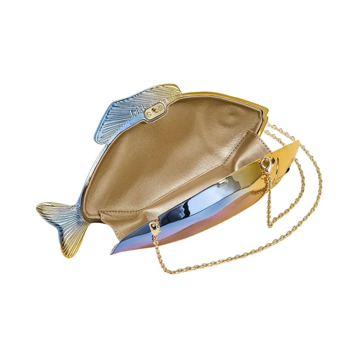 JW PEI Fish Shaped Clutch Gold/Blue - HypeFly India View 4
