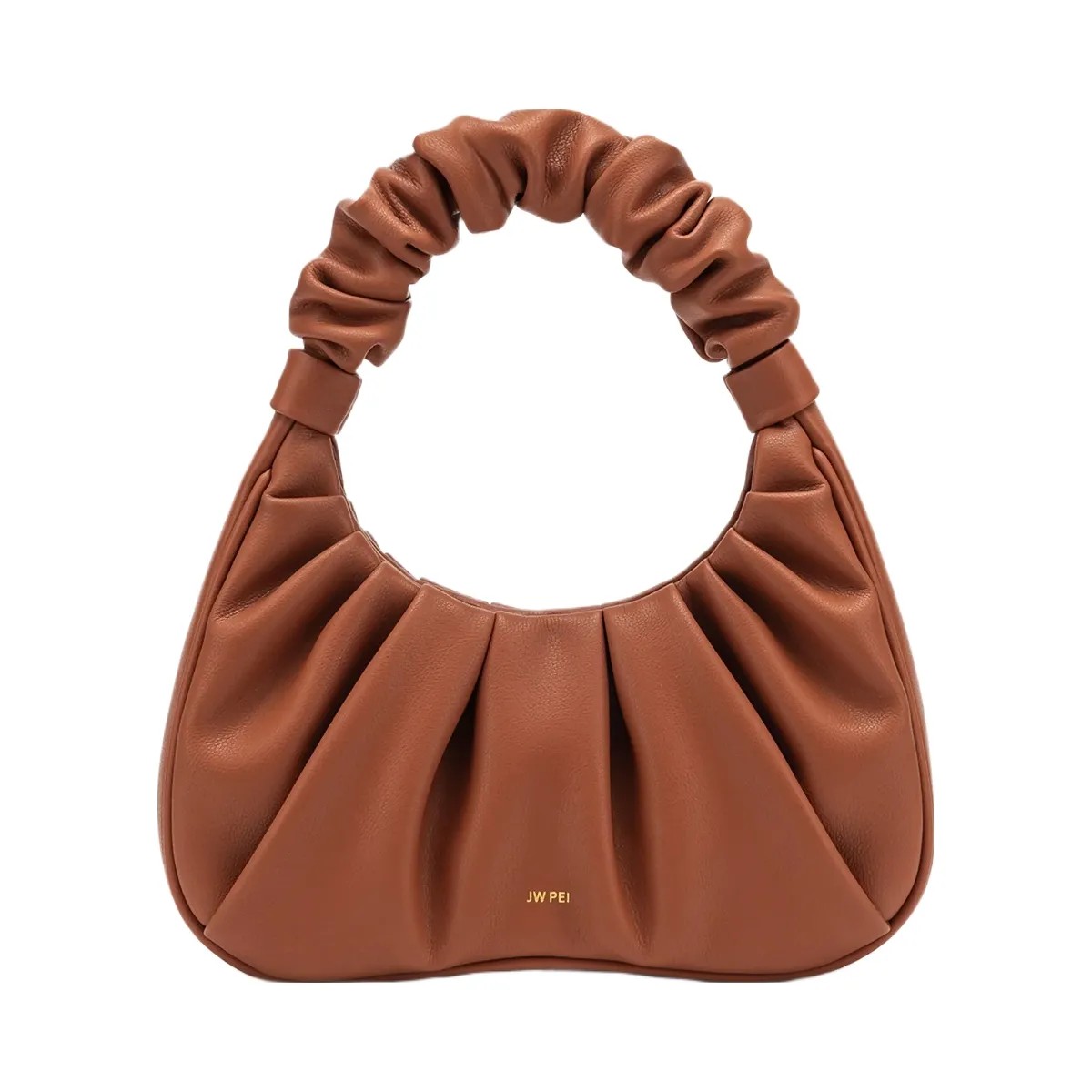 JW PEI Gabbi Ruched Hobo Handbag Nutella - HypeFly India View 1